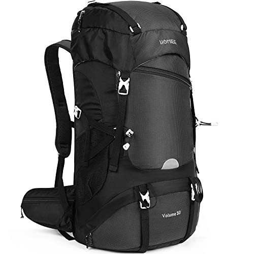 HOMIEE Mochila de Senderismo de 50 litros, Macutos de Senderismo Impermeable Multifuncional, Unisex, Mochilas de Marcha Adecuada para Senderismo, Camping, Viaje, Deportes al Aire Libre, etc